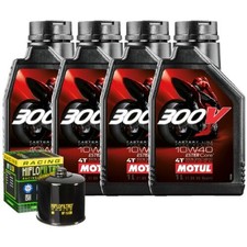 Set Entretien Huile Motul 300V 10W40 + Filtre Pour Bimota 750 DB1 S Sr 1985>1989