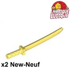 Lego 2x minifig arme weapon Sword Shamshir Katana sabre épée ninja jaune 21459