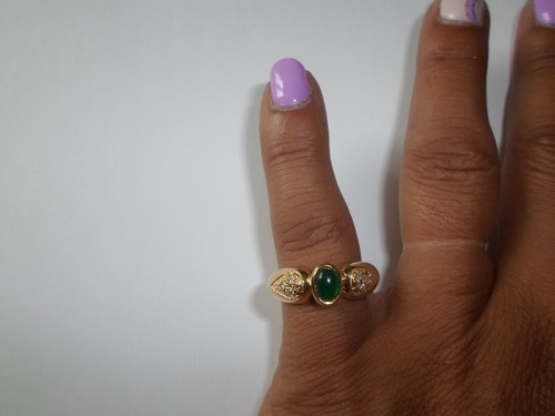 Bague plaqué cabochon - en,