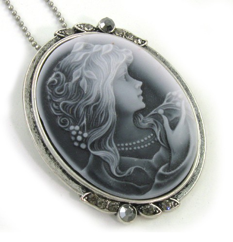 Antique vtg style gray oval - style,