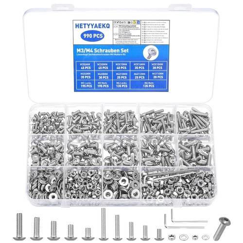 Kit visserie inox 990pc - kit, m3