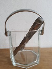 seau bac a glacons verre vintage 80 pince inox