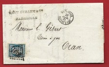 1871 LETTRE  25 c CERES MARSEILLE BATEAU VAPEUR A ORAN OBL A L' ARRIVEE
