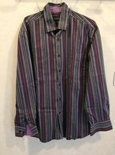 Chemise violette à rayures coton polyester easy iron T40 Ted Lapidus (4311113)