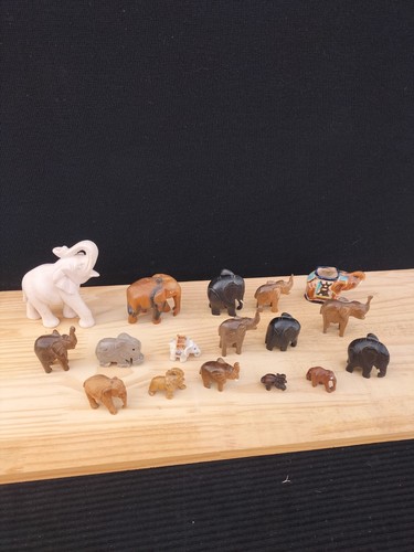 Lot éléphants bois - lot,