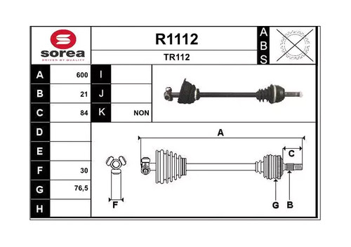 Cardan snra r1112g 600mm - r1112g,