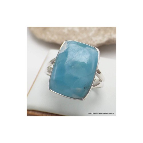 Bague rectangulaire larimar - bague,