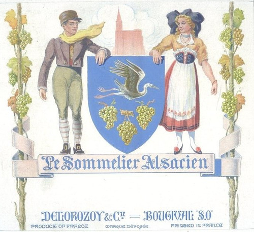 Sommelier alsacien gouache - alsacien,