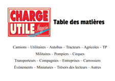 Charge Utile, table des