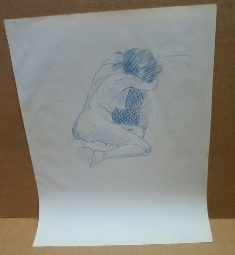 Femme nue dessin crayon - femme, au