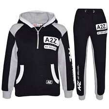 Ensemble De Jogging Pour Filles Noire Veste Zippée Bas 5-13 Ans