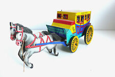 JOUSTRA DILIGENCE  "TEXAS-POST"  TÔLE LITHOGRAPHIÉE 1955   Lg 32 CM  À RESTAURER