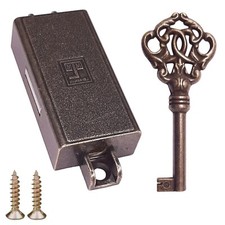 Serrure espagnolette clé remplacement meuble ancien décoration armoire, gauche