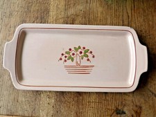 Plat à cake en faience de longwy décor de fleurs  vintage collection