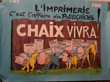 affiche ancienne politique Imprimerie Chaix, caricatures Chiens