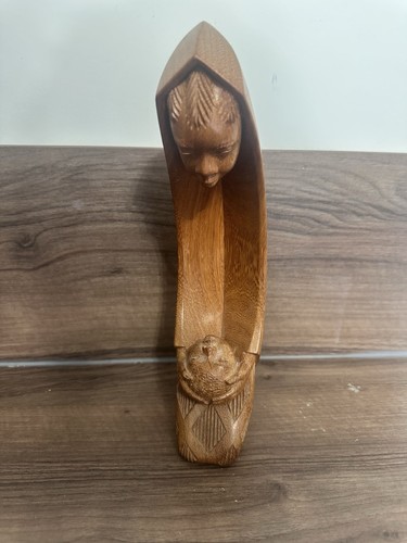 Statuette bois massif - statuette,
