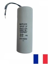 condensateur permanent / démarrage moteur MIFLEX 40uF 40µF 450v à fils