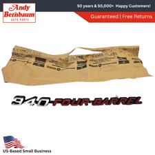 Plaque Signalétique De Capot Renflé 4 Barils Dodge Challenger 340 1970-1973 NOS.