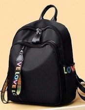 Sac A Dos Love Femme Noir Vintage Zippé Grande Capacité En Polyamide