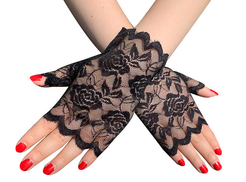 Mitaines manchettes noires - , en