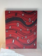 Tableau abstrait rouge & noir