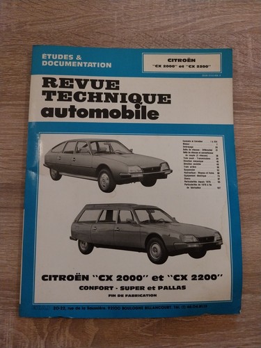 Revue technique citroen - technique, cx