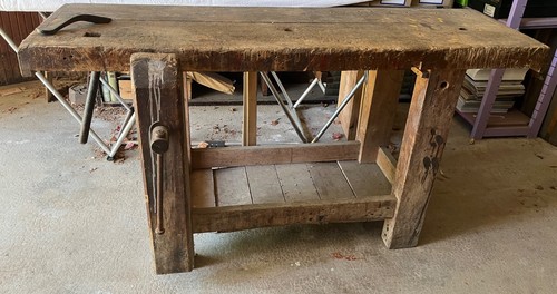 Etabli bois ancien - etabli,