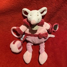 🇫🇷 Doudou Et Compagnie Souris Hochet Glace Anneau Rose Fushia Neuf