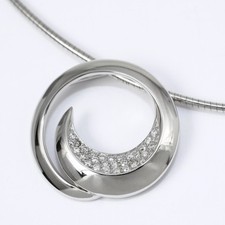 Pendentif Rond En Or Blanc 585