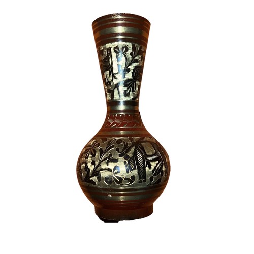 Vase ancien laiton décor - ancien, en