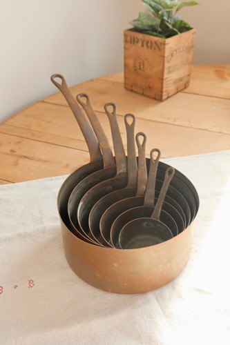 Casseroles anciennes en - 7,