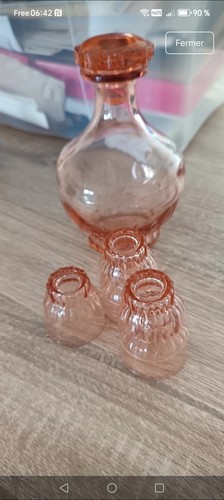 Carafe verre rose avec - en,