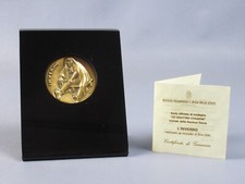 Sculpture Bronze Médaille Bino Ensemble Hiver Numérotée Vintage Année 1979