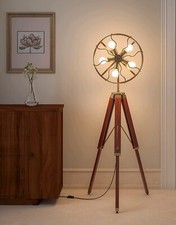 Lampadaire en laiton lampe ventilateur style vintage pour studio décoration m...