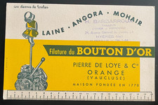 BUVARD PUBLICITAIRE " LAINE ANGORA MOHAIR - FILATURE BOUTON D' OR - ORANGE    "