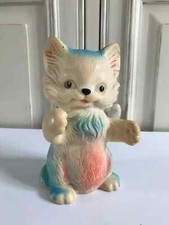 24⚜️ Ancien Jouet Pouet Pouet Chat Delacoste Made In France Vintage 15 Cm