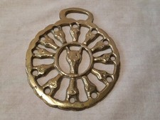 Harnais de cheval laiton cercle de têtes de cheval moulé vintage Compétitions 