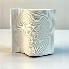 Vase Porcelaine de Sologne – Stéphane Galerneau –  1990 – Vague – Op Art