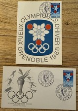 1967, 1 Enveloppe, 1 Carte 1er Jour, Jeux Olympiques Grenoble 1968, Coubertin