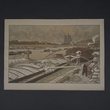 Lithographie par Henri Rivière Paysages Parisiens - Quai d'Austerlitz A5596