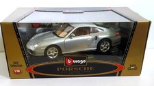 ✅Bburago 1/18 Porsche 911 Turbo 1999 Silver Gray Die-cast 1:18 with box CIB