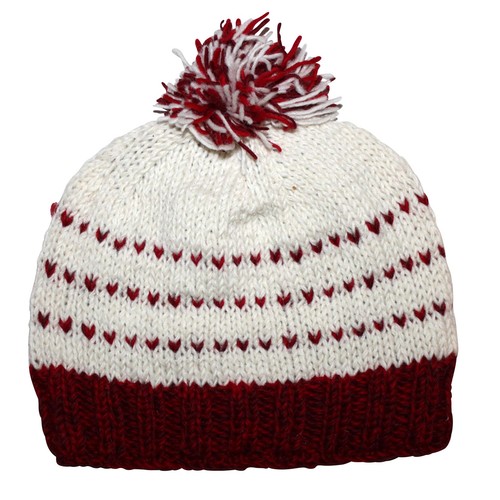 Bonnet laine avec motif - bonnet,