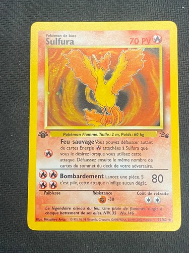 Carte pokémon sulfura 62 - carte,