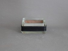 JACQUES ADNET ashtray or bowl, Vintage 1950s, Glass & leather, MCM French design