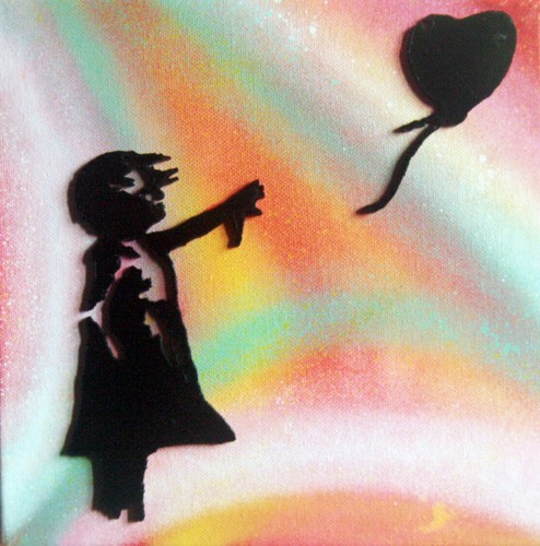 Pyb signed banksy girl ballon - pyb,
