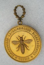 MEDAILLE STRASBOURG 1881 : APICULTURE ALSACE LORRAINE époque ALLEMANDE 1870-1914