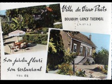 BOURBON-LANCY (71) VILLA du VIEUX PUITS / JARDIN & RESTAURANT en 1967