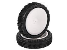 Roue complète Schumacher 1:10 Fusion Slim (2) jaune 2 roues motrices pneus avant