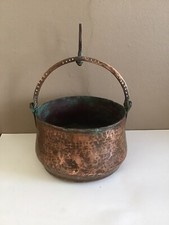 Ancien chaudron en cuivre de cheminée Anneau Pour Suspendre