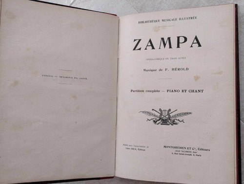 Hérold zampa partition - hérold,